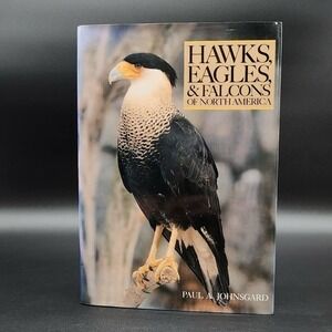 Hawks Eagles & Falcons of North America Hardcover Book New Old Stock Johnsgard